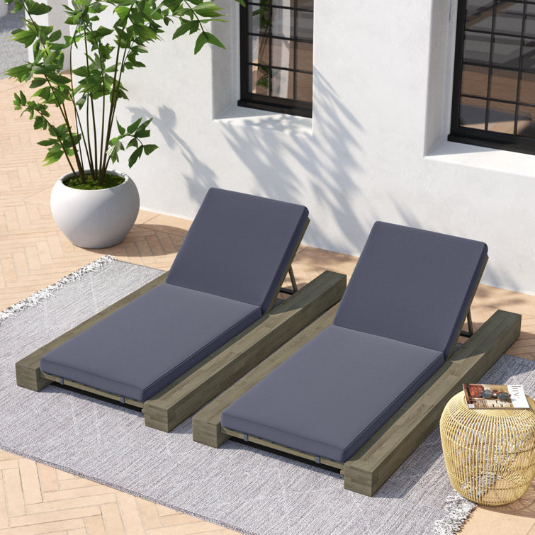 Donnie 39 Outdoor Acacia Chaise Lounge